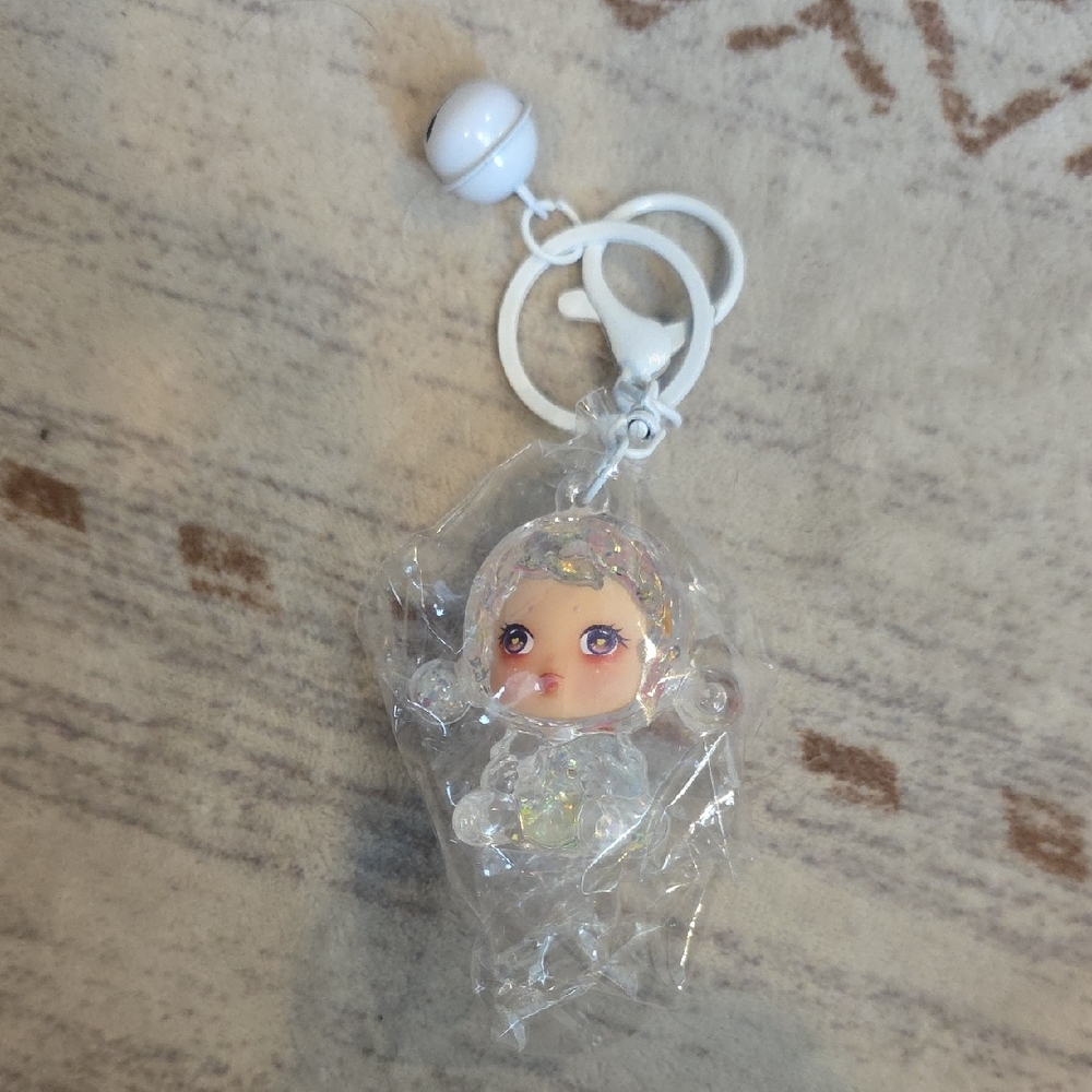 Cute Skullpanda Glittery Keychain